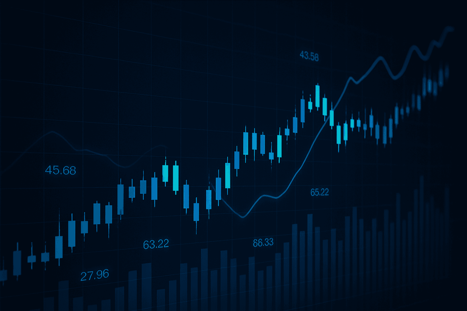 Financial chart background for Investor Relations